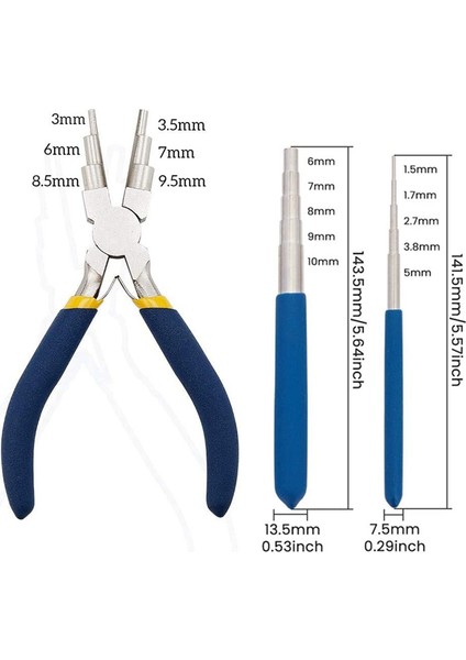 Takı Telini Sarmak ve Atlama Döngüleri Oluşturmak Için Sarma Aleti, 2 Parça Sarma Mandreli ve 1 Parça 6'sı 1 Arada Kefalet Pensesi (Yurt Dışından) modelleri