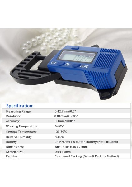 Yıeryı Kalınlık Ölçer 0-12.7mm Dijital Kalınlık Kaliper Genişlik Ölçme Aracı Küçük Ürün Ölçümü Için (Yurt Dışından) indirimleri
