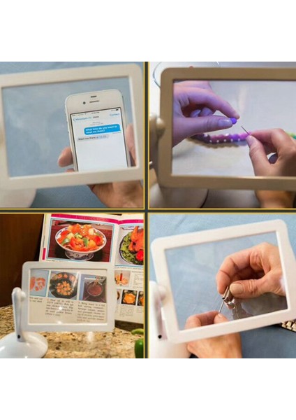 Daha Parlak LED Ekran Büyüteç Okuma Görüntüleyici Eller Serbest Büyüteç 3x - Beyaz (Yurt Dışından) fırsatları