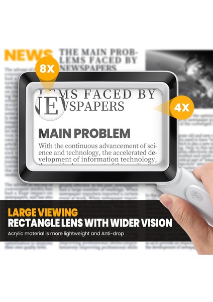 Şarj Edilebilir Sayfa Büyüteci-1 x USB Kablosu 1 x Büyüteç-Beyaz (Yurt Dışından) fiyatları