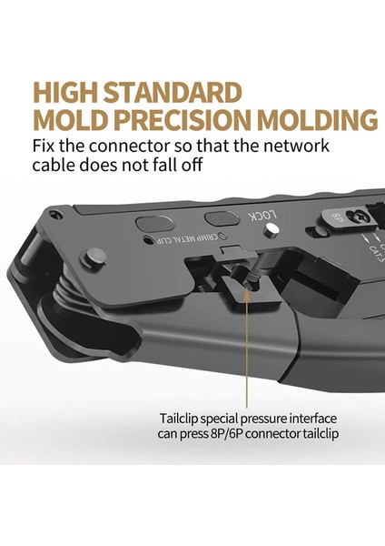 Nxfdsıoz Ağ Sıkma Aracı Cat7 Cat8 RJ45 Cat5 Cat6 Kablo Kelepçesi RJ11 6 P Telefon Kablo Kelepçesi Pense Ağ Aracı (Yurt Dışından)