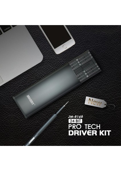 Göbeklady Jakemy JM-8168 Çok Amaçlı Manyetik Hassas 24'ü 1 Arada Vida Uçlu Tornavida Gri (Yurt Dışından)