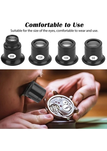 Xhhdqes 4 Adet Büyüteç Gözlük Büyüteç Seti 5x 10X 15X 20X Izle Onarım Büyüteç Büyüteç Seti Büyüteç Saat Takı Için (Yurt Dışından) indirimleri