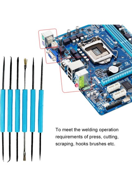 6 Adet Lehim Sökme Yardımı Aracı Devre Lehimleme Yardımı Pcb Temizleme Kiti Mavi (Yurt Dışından)