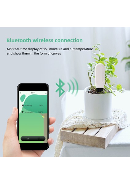 Yıeryı Bluetooth Toprak Nemi Ölçer ve Toprak Sıcaklığı Ölçer, Çiçek Bitki Sebze Tohumu Çimlenme Nem Monitörü (Pil Dahil Değildir) (Yurt Dışından)