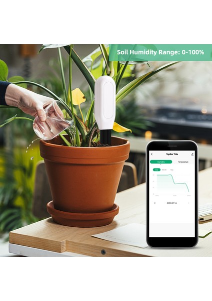 Yıeryı Bluetooth Toprak Nemi Ölçer ve Toprak Sıcaklığı Ölçer, Çiçek Bitki Sebze Tohumu Çimlenme Nem Monitörü (Pil Dahil Değildir) (Yurt Dışından)
