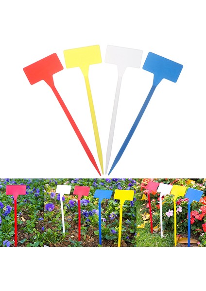 Adet T Tipi Tohum Bitki Etiketleri Kalkık Plastik Etiketler Kreş Bahçe Işaretleyici 30 cm Jessica (Yurt Dışından) fiyatları