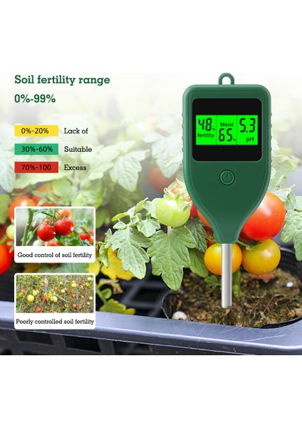 Yıeryı 3'ü 1 Arada Dijital Toprak Test Cihazı, Toprak Ph / Nem Test Cihazı, Bahçe, Çiftlik, Saksı Bitki, Sera, Fide Için Toprak Verimliliği Testi (Yurt Dışından)