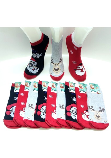 Kışlık Havlu Çorap Yarım Konç Patik Unisex 12 Çift