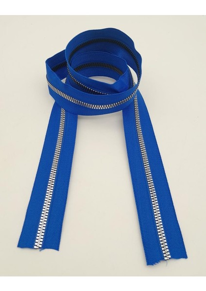 Ortası Gümüş Fermuar 100 cm Saks Mavi Renk modelleri