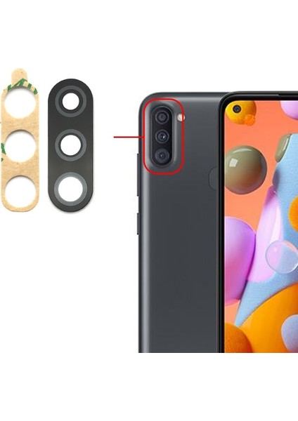 Samsung Galaxy A11 Uyumlu Kamera Lensi Camı SM-A115F