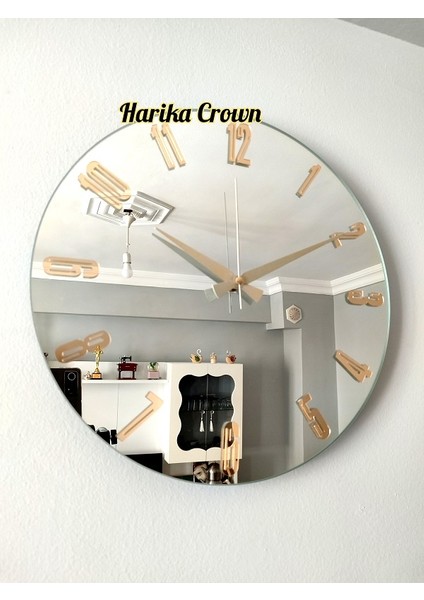 Gerçek Aynalı Dekoratif Duvar Saati (40- 50 Cm)
