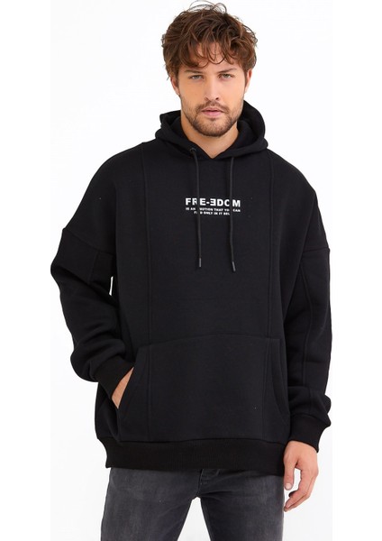 Sweatshirt Freedom Ters Enjeksiyon Yazı Baskılı Oversize Unisex Sweatshirt