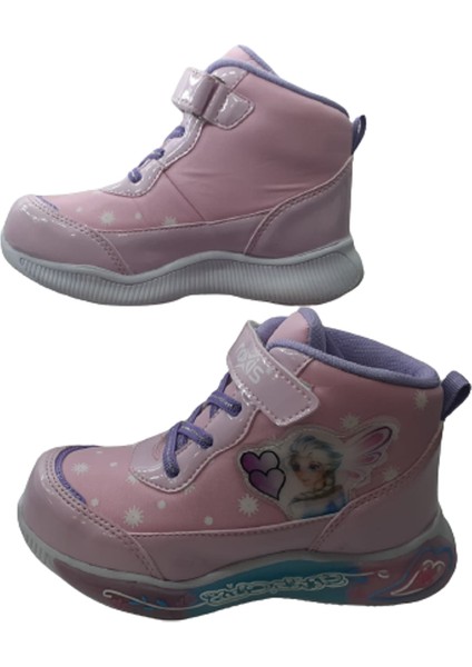 Kız Çocuk Pembe-Lila Ultra Hafif Taban Hologramlı Spor Bot Ayakkabı NOXIS3657-99