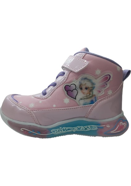 Kız Çocuk Pembe-Lila Ultra Hafif Taban Hologramlı Spor Bot Ayakkabı NOXIS3657-99