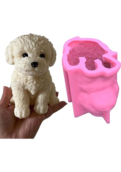 Köpek Kalıp, 3D Köpek Silikon Mum Kalıp Sevimli Yavru Sabun Kalıp El Yapımı, Dıy Ev Süsler Süslemeleri (Yurt Dışından)