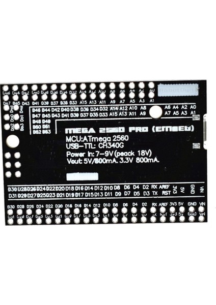 2560 Pro Mını 5V(EMBED) CH340G ATMEGA2560-16AU, Erkek Pin Başlıklı Geliştirme Kartı ile (Yurt Dışından)