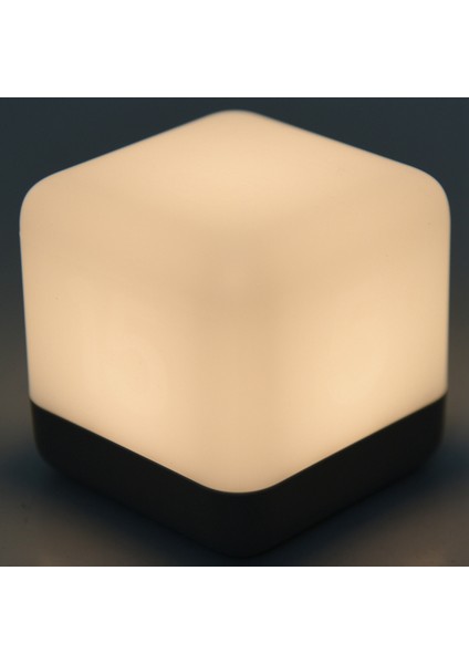 Uyku Işığı ile USB Şarj Kare Çevirme Zamanlayıcı Gece Lambası LED Enerji Tasarruflu Masa Lambası-Açık Gri (Yurt Dışından)