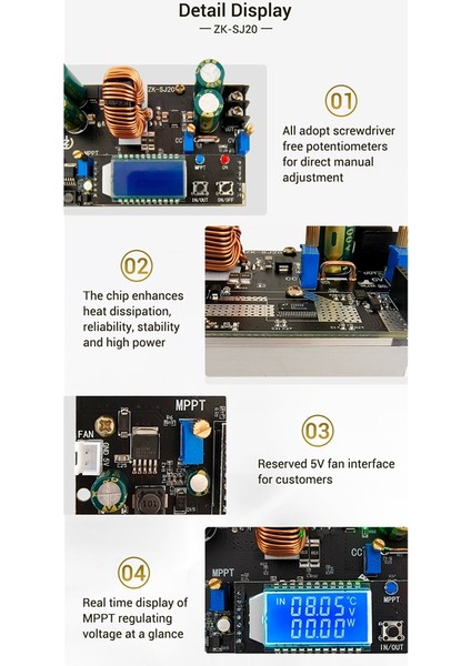 -SJ20 LCD Ekranlı Otomatik Yükseltme Aşağı Modülü Mppt Boost Dönüştürücü Güç Kaynağı Modülü Ayarlanabilir Kart (Yurt Dışından)