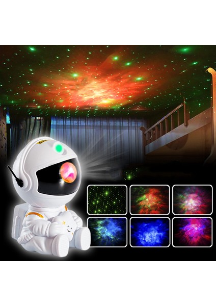 Astronot Projektör Yıldızlı Galaxy Yıldız Projektör Gece Lambası Yatak Odası Odası Dekoratif Nightlights Için LED Lamba B (Yurt Dışından)