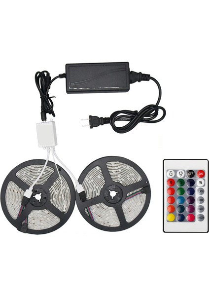 10 Metre 300 LED 5050 Rgb Bluetooth Kızılötesi Renkli Halat Işık Şeridi Kiti 24 Tuşlu Ir Uzaktan Kumanda, Abd Tak (Yurt Dışından)