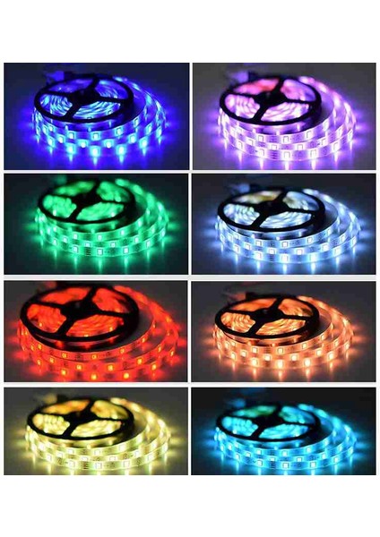 10 Metre 300 LED 5050 Rgb Bluetooth Kızılötesi Renkli Halat Işık Şeridi Kiti 24 Tuşlu Ir Uzaktan Kumanda, Abd Tak (Yurt Dışından) modelleri