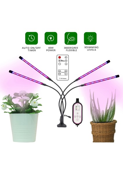 40 W Bitki Büyümek Lamba LED Tam Spektrum Büyüme Ampuller Fide Çiçek Kapalı Topraksız Bitki Için Phyto Lamba (Abd Plug) (Yurt Dışından)