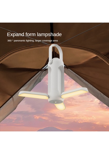Taşınabilir Katlanır Kamp Işık LED El Feneri Kamp Işık Mobil Güç USB Şarj Edilebilir Acil Çadır Işıkları B (Yurt Dışından)