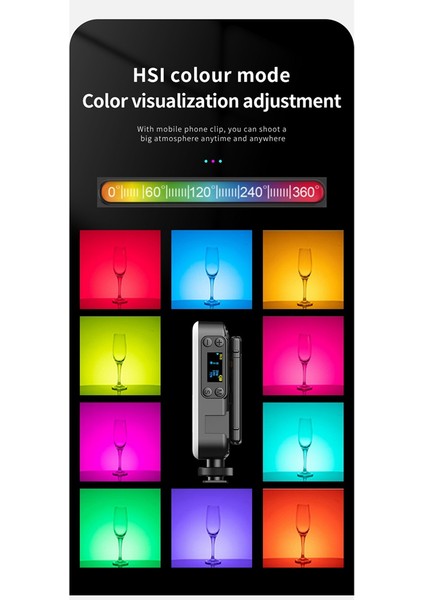 Fotoğraf Işıkları Masaüstü Cep Telefonu Standlı LED Işıklar Doğrudan Yayın Dolgu Işığı Rgb Ortam Işığı, B (Yurt Dışından) fiyatları