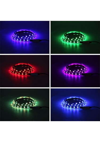 Su Geçirmez LED Işık Şeridi 5050RGB Renkli Tv Aydınlatma 5 Metre Esnek 24 Tuşlu Uzaktan Kumanda Dıy Iç Mekan Süslemeleri (Yurt Dışından) fiyatları