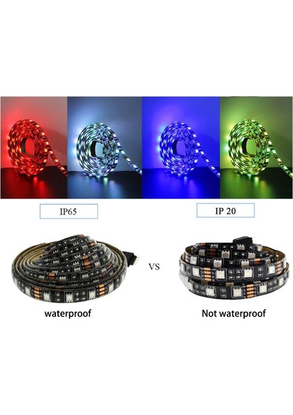 Su Geçirmez LED Işık Şeridi 5050RGB Renkli Tv Aydınlatma 5 Metre Esnek 24 Tuşlu Uzaktan Kumanda Dıy Iç Mekan Süslemeleri (Yurt Dışından) indirimleri