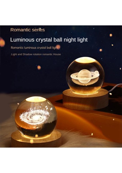 Kristal Top Gece Lambası Tabanı ile LED Masa Lambası Işıklı Yıldız Galaxy USB Güç Sıcak Gece Lambası Bulutsusu Çocuk Için (Yurt Dışından)
