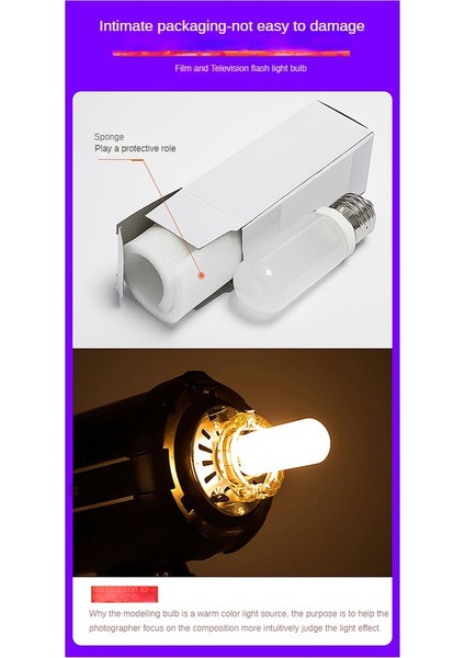 1 Adet Tip E27 150W 250W Tüp Lamba Ampulü 220V-240V SK400WII DP600W Fotoğraf Flaş Modelleme Işığı (Yurt Dışından) fırsatları