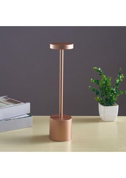 Iskandinav Masa Lambası LED Dokunmatik Masa Lambası Bar Otel Cafe Dekorasyon Masa Lambası USB Şarj Gece Lambası Gül-Altın (Yurt Dışından)