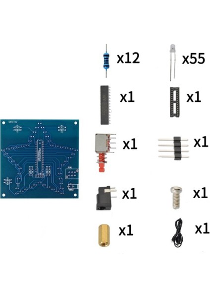 MHT12 Dıy Kiti Beş Köşeli Yıldız Solunum Işığı Degrade LED Işık Lehimleme Eğitimi Rgb Renkli (Yurt Dışından)
