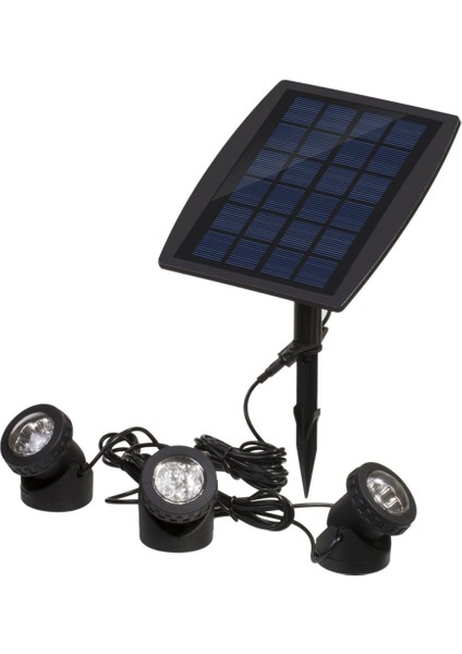 Güneş Üç Kafa Sualtı Işık Dış Mekan Solar Lamba Çok Renkli (Yurt Dışından)