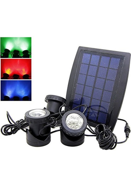 Güneş Üç Kafa Sualtı Işık Dış Mekan Solar Lamba Çok Renkli (Yurt Dışından)