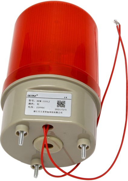 Endüstriyel Yanıp Sönen Sesli Alarm Işığı, BEM-1101J 220V Kırmızı LED Uyarı Işıkları Akustik-Optik Alarm Sistemi Dönen Işık Acil Durum LED Strobe (Yurt Dışından)