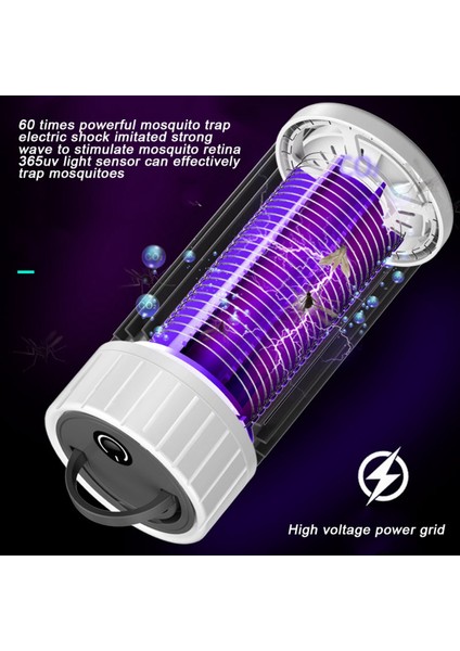 Böcek Öldürücü ve Böcek Sinek Çekici Tuzak ve LED Kamp Feneri, Usb/güneş Enerjisiyle Şarj Edilebilir, Böcek Sinek Tuzakları Gri (Yurt Dışından) indirimleri