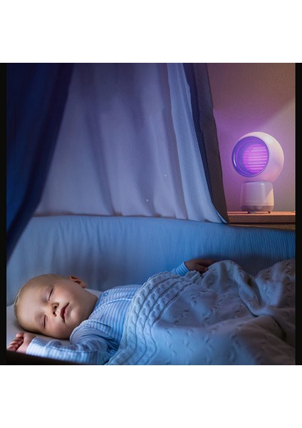 Elektrik Çarpması Sivrisinek Lambası Ev Dilsiz Taşınabilir USB Şarj Edilebilir LED Gece Lambası Güçlü Emiş Sivrisinek Lambası, Mavi (Yurt Dışından)