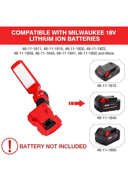 18V Aydınlatma Için 12W Taşınabilir LED Uyarı Lambası Çalışma Işığı(B) (Yurt Dışından) indirimleri