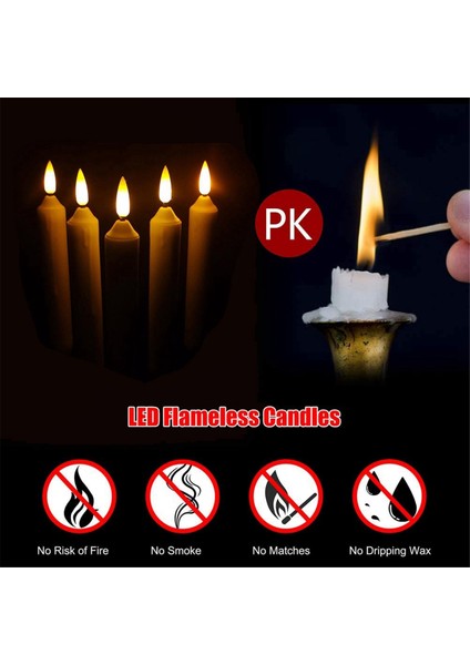 Simülasyon Gözyaşları Elektronik Mum LED Işık 12 Adet/kutu Sarı Flaş 2.0X15.5 cm Çok Fonksiyonlu Mum Işıkları (Yurt Dışından)