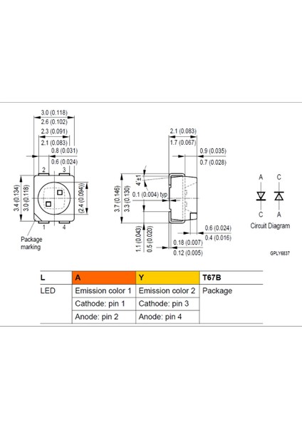 100 Adet 3528 Amber + Sarı Plcc-4 Ters Kutup, 617NM + 587NM, 50MA 2V 0.1W Bicolor Smd LED Lambalar Işık Boncukları LAYT67B (Yurt Dışından)