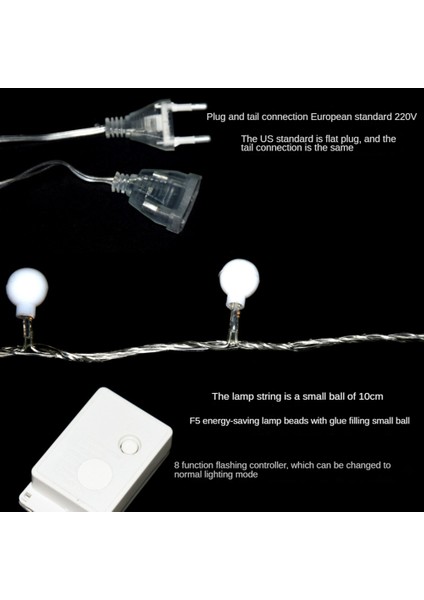 LED Dize Işıklar Peri Topu Çelenk Işıkları Su Geçirmez Açık Hava Lambası Noel Tatili Düğün Parti Işıkları Dekor Abd Plug (Yurt Dışından)