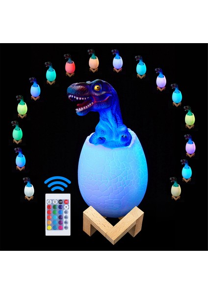 3D Gece Lambası Tyrannosaurus Yumurta Masa Lambası 16 Renk Dokunmatik Uzaktan Kumanda Karikatür Masa Lambaları Çocuk Ev Dekor Için (Yurt Dışından)