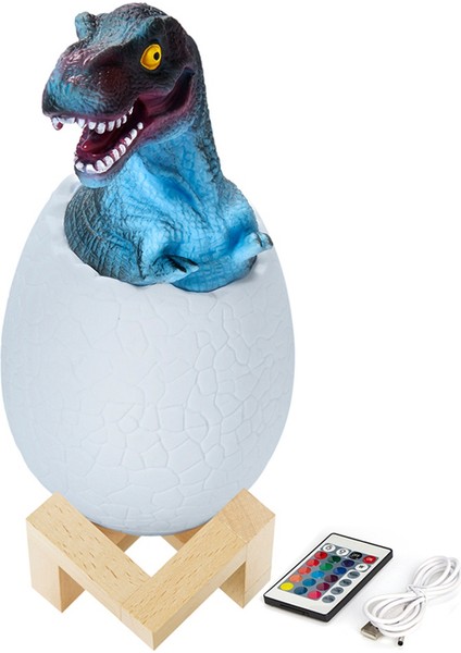 3D Gece Lambası Tyrannosaurus Yumurta Masa Lambası 16 Renk Dokunmatik Uzaktan Kumanda Karikatür Masa Lambaları Çocuk Ev Dekor Için (Yurt Dışından)