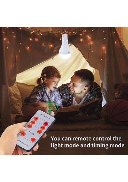LED Güneş Ampul Şarj Edilebilir Enerji Ampul Lamba Kapalı Açık Kamp Için Uzaktan Kumanda ile Güneş Çadır Lambası (Yurt Dışından)