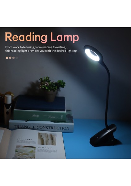 Okuma Lambası Yatak Kelepçesi Işığı, 36 LED Kelepçe Lambası, 5 Renk Sıcaklığı ile USB Şarj Edilebilir Kitap Lambası, Dokunmatik Kontrol (Yurt Dışından)