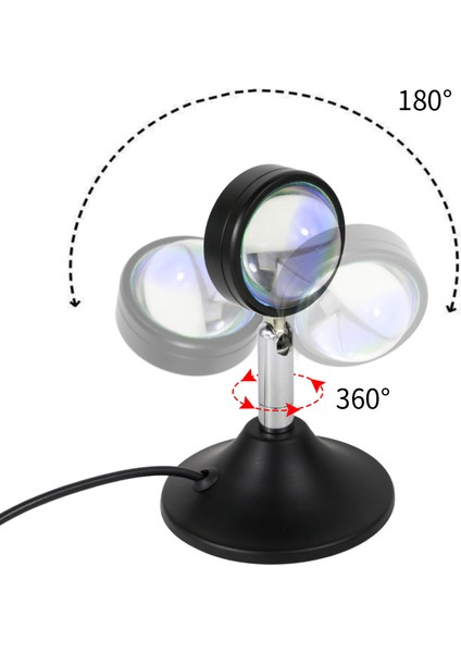 10W Mini USB Projektör LED Gece Lambası Güneş Masa Lambası Yatak Odası Bar Kahve Mağazası Duvar Dekorasyon Aydınlatma, Gün Batımı Kırmızı (Yurt Dışından)