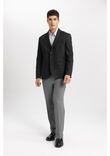 Modern Fit Ceket Yaka Düğmeli Blazer Ceket B0122AX23AU